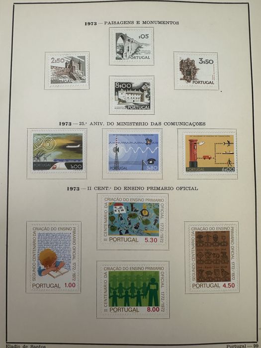 Selos de Portugal 1973 - Series completas e Novos