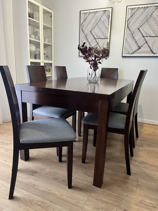 Stół drewniany + krzesła