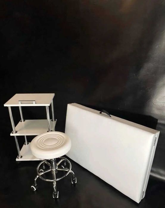 Комплект для майстра кушетка масажна + етажерка+ стілець, новий набір