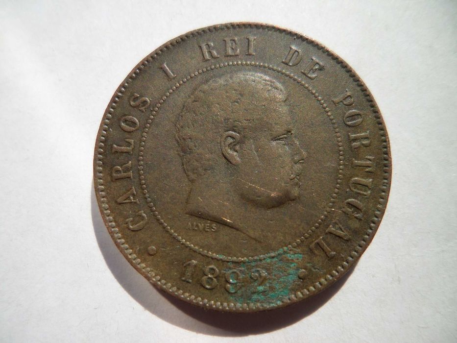 Moeda da Monarquia Portuguesa:  20 Reis 1892 A, Paris, D. Carlos