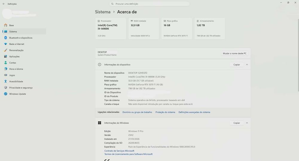 Vendo PC Gaming de Topo com Garantia