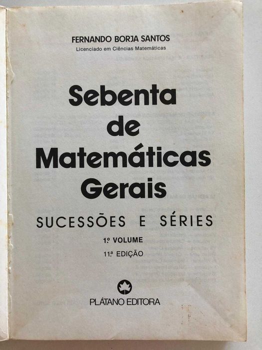 Livro "Sebenta de Matemáticas Gerais: Sucessões e Séries" – Borja Santos