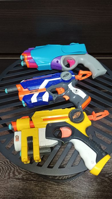 Бластер с лазерным прицелом, револьвер обойма Nerf