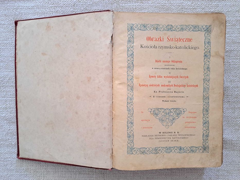 1901 rok. Obrazki Świąteczne Kościoła rzymsko-katolickiego.