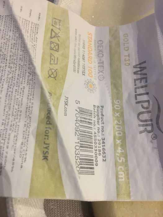 Topmaterac Wellpur 90x200 Gold T30