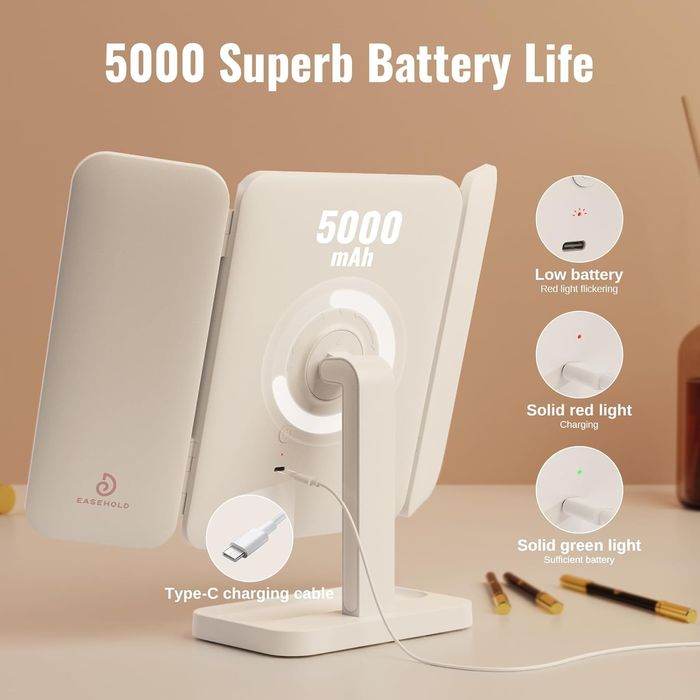 Дзеркало для макіяжу EASEHOLD з підсвічуванням, преміум якість