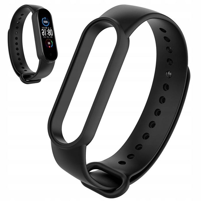 Pasek QIKtech do Xiaomi Mi Band 4/5/6/7 CZARNY opaska zamienna