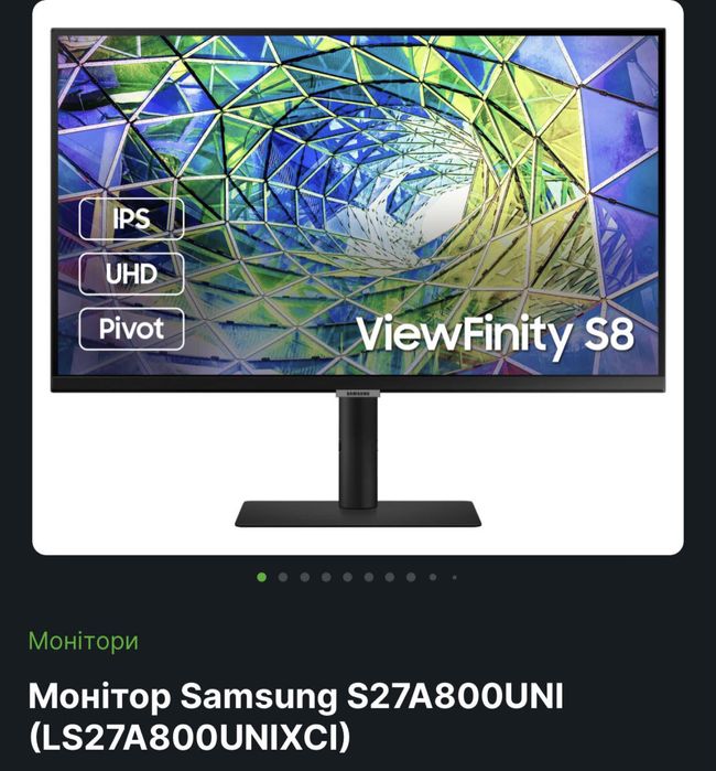 Монітор Samsung S27A800UNI (LS27A800UNIXCI)