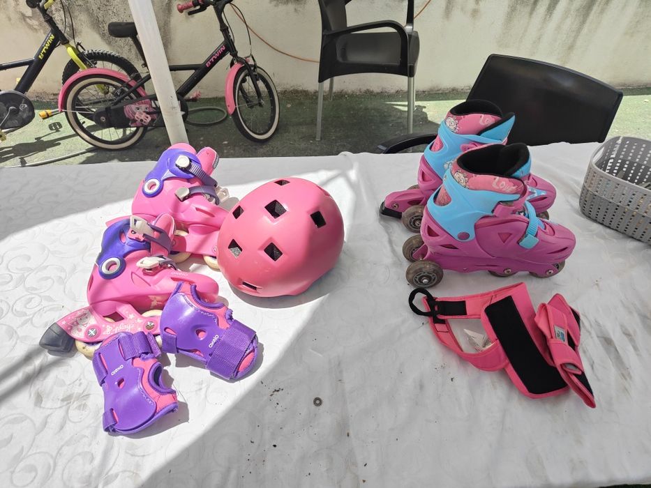 Patins de criança com assessórios