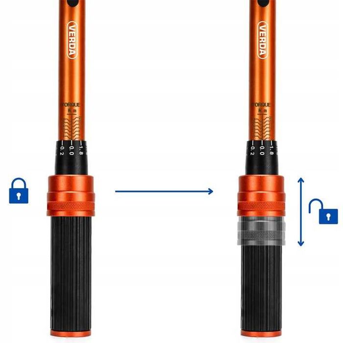 Klucz dynamometryczny 1/4" 1–25 Nm z blokadą i etui