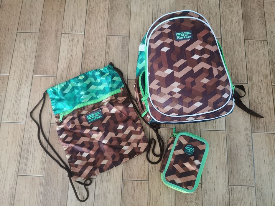 Zestaw plecak, worek, piórnik Coolpack Jungle Minecraft