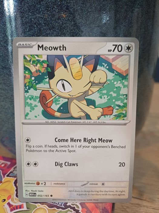 Carta Pokémon Meowth #52 Pokemon Scarlet & Violet 151