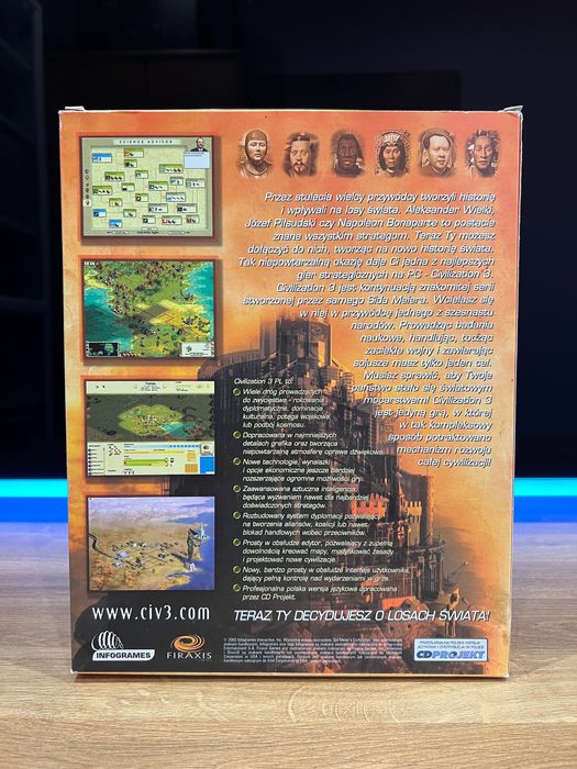 Sid Meier’s Civilization III 3 (PC PL 2002) BIG BOX polskie wydanie