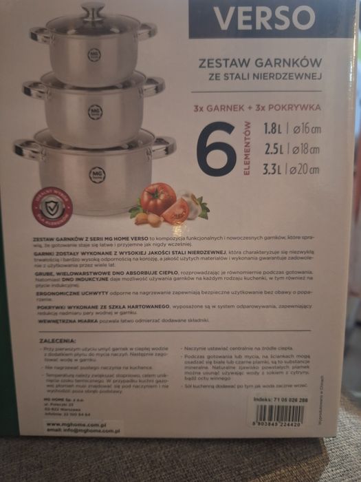 Komplet garnków 6 elementów