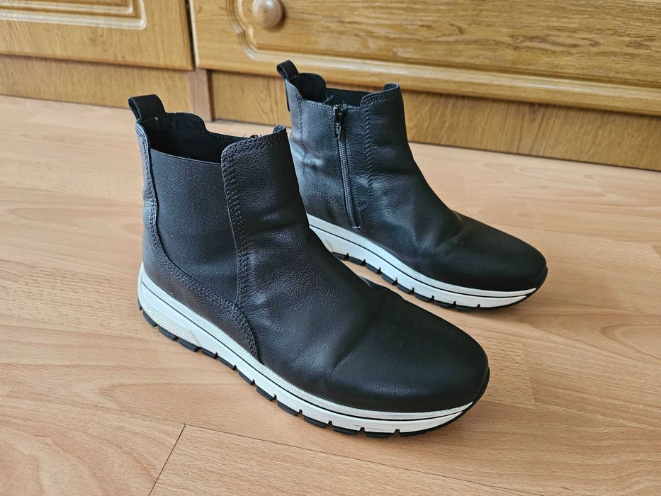 Botki skórzane Gabor 39(25,5cm) czarne