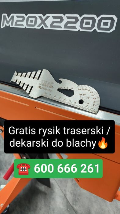Profesjonalna 2m zaginarka giętarka gientarka M20X220 z nożem +GRATIS!