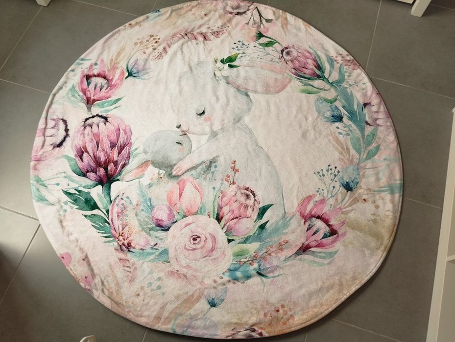 Tapete coelhinhos floral 1.50 oferta fronha almofada