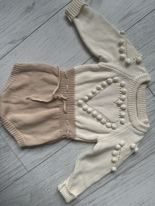 Вязаний ромпер, боді, бодік 68 см, 6 місяців