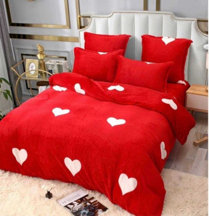Велюрова постільна білизна євро розмір з 4 наволочками Тепла постіль