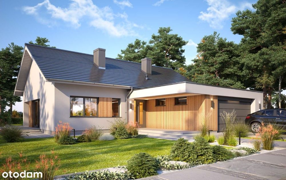Nowoczesny dom w stanie deweloperskim 107,5m + garaż 35,7 Kliny