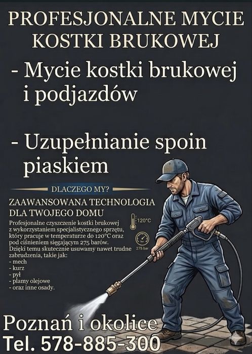 Profesjonalne mycie kostki brukowej