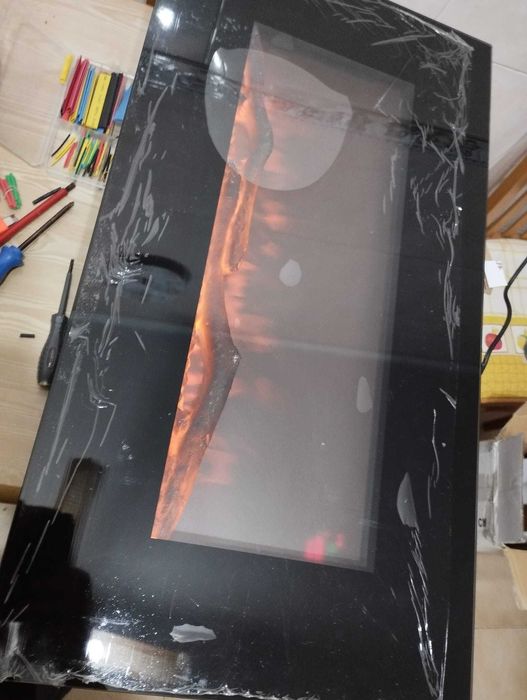 Lareira elétrica de parede ou chão simulação de fogueira