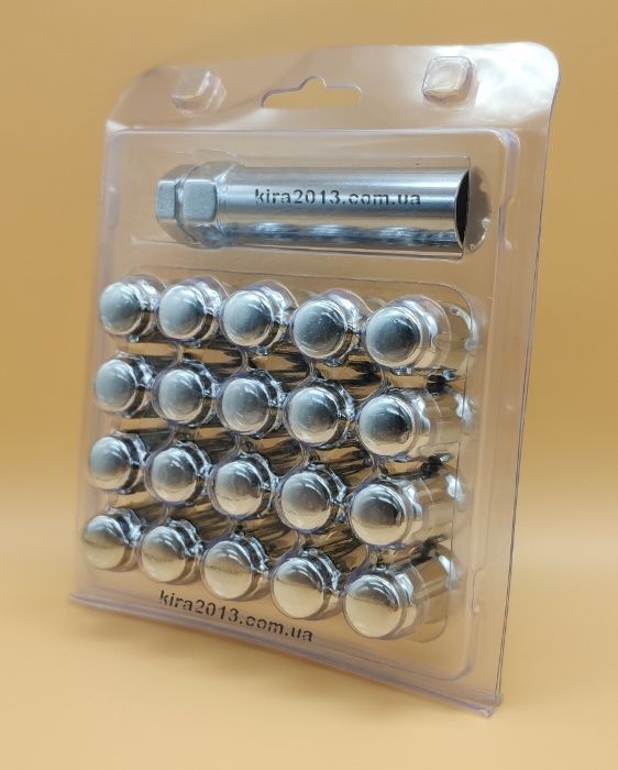 Гайка для узких отверстий в дисках М12х1,5 конус 35мм хром шлицевая