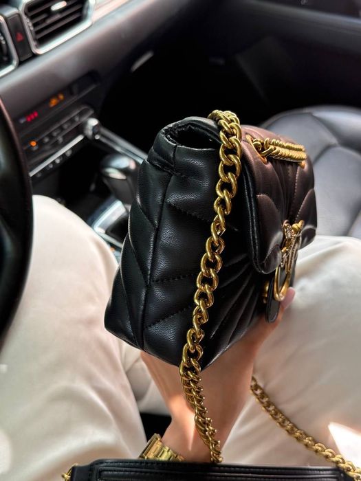 Сумка Pinko Love Bag / сумочка пінко лав беґ чорна біла