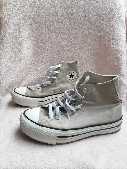 Converse Chuck Taylor All Star – beżowe trampki wysokie, rozmiar 36