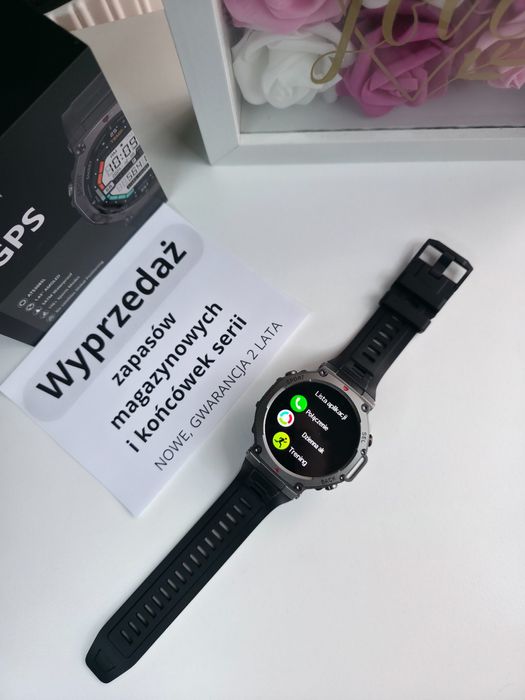 Smartwatch AK87 IP69, AMOLED, GPS, 100 trybów sportowych, nowy
