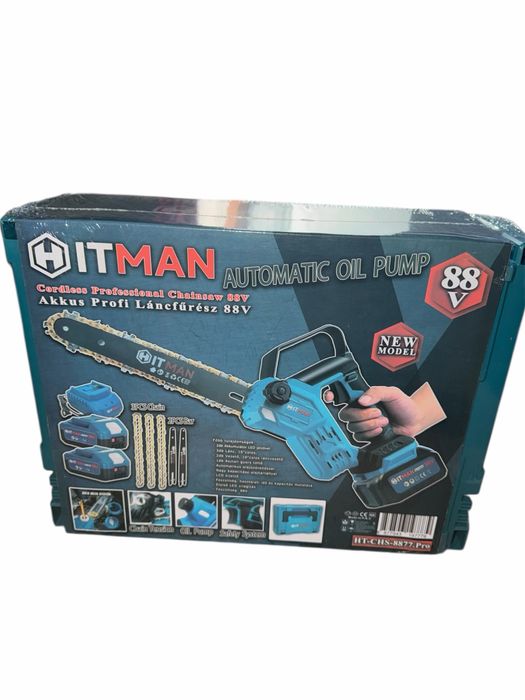 Акумуляторна ланцюгова пила HITMAN 88V з автоматичним змащенням