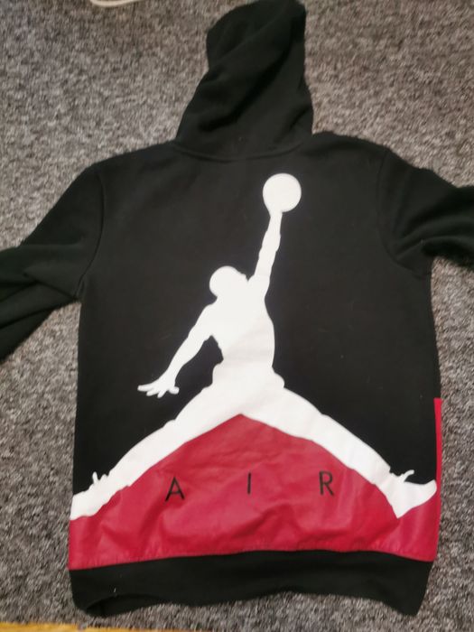 Bluza Jordan z kapturem czarno biało czerwona