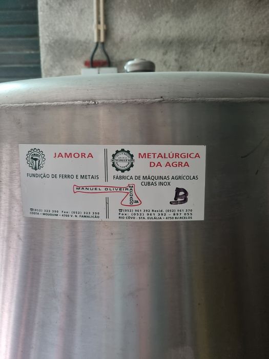 Cuba inox 500 litros