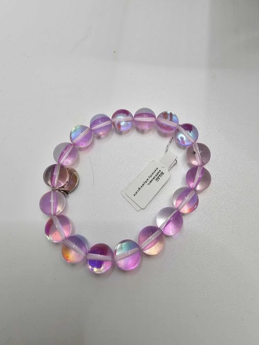 Bransoletka HANDMADE elektrokwarc, na gumce jubilerskiej.