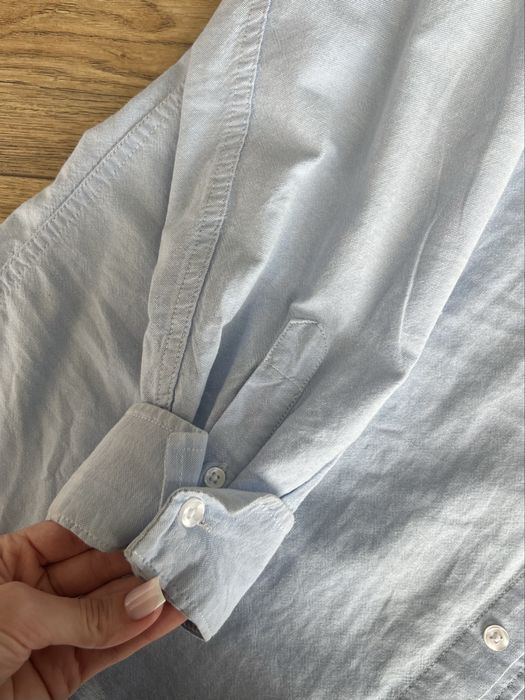 Голуба сорочка блакитна оверсайз zara