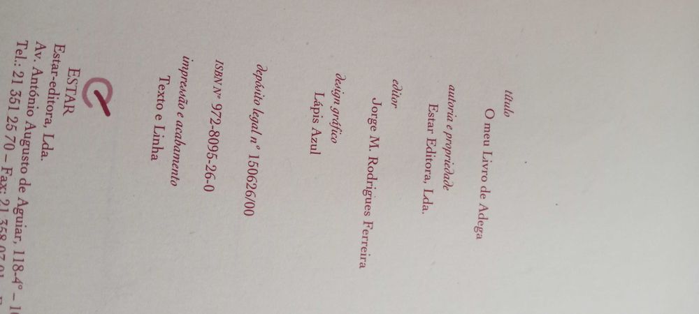 O Meu Livro de Adega da Estar