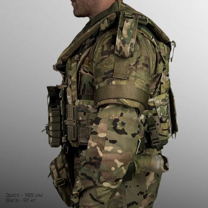 Плитоноска Gen.3 PRO MAX Піксель + захист шиї, плечей та 9 підсумків