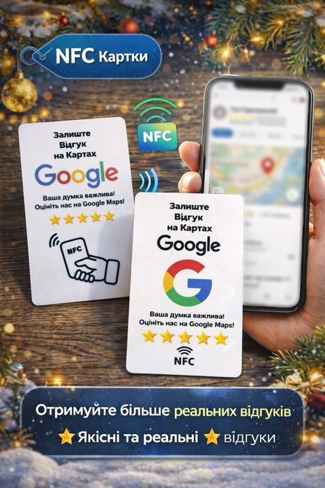 NFC картки зроблені під ваш бізнес. підвищення рейтингу бізнесу