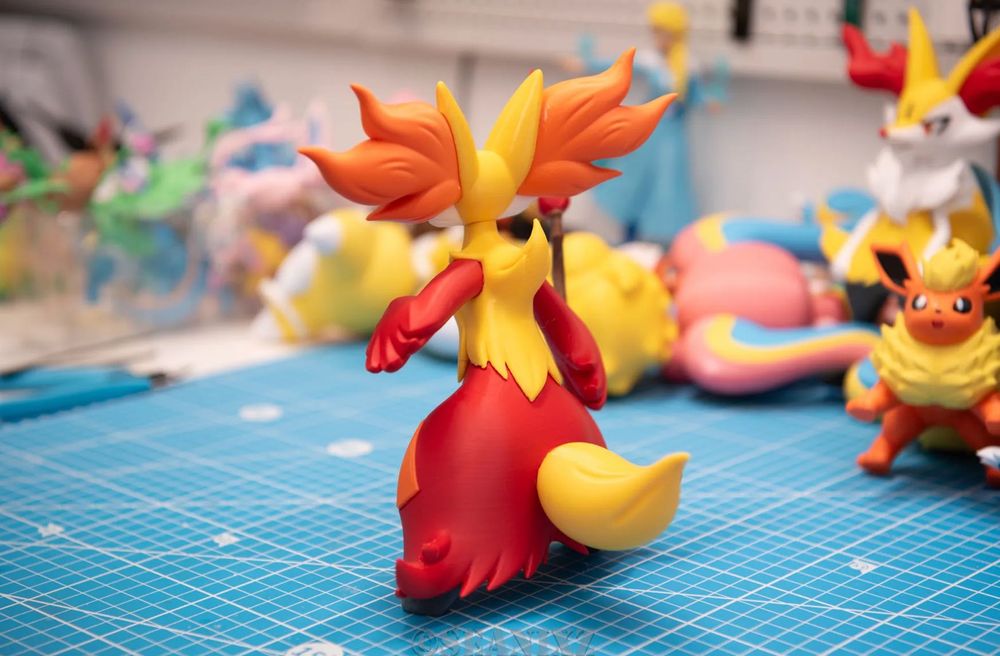 Delphox Pokémon 655 figurka z laską ognia