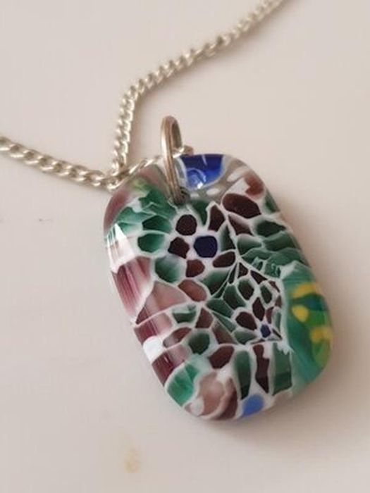 Підвіска скло murano millefiori на ланцюжку