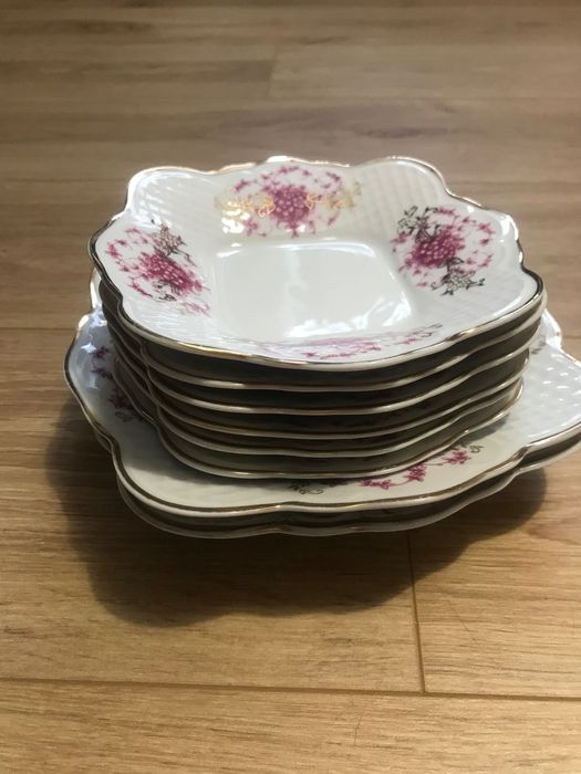 Олень,тарелки фарфор , блюдо 30/30 см, конфетница