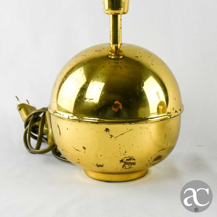 Par de candeeiros de mesa bojudos em metal dourado