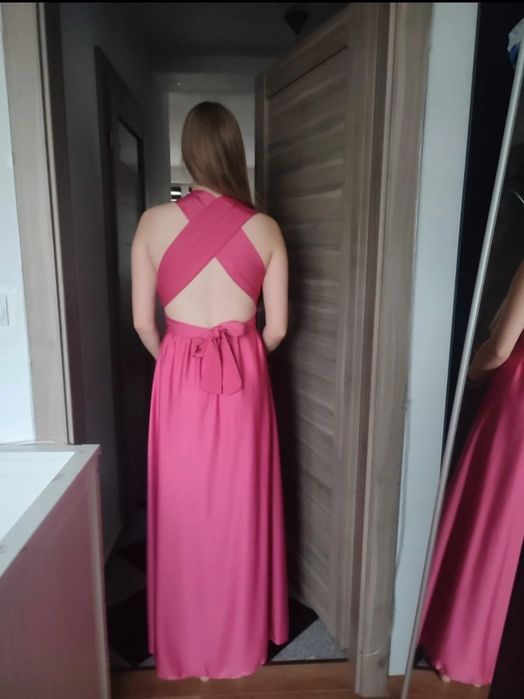 Sukienka różowa maxi 36/38