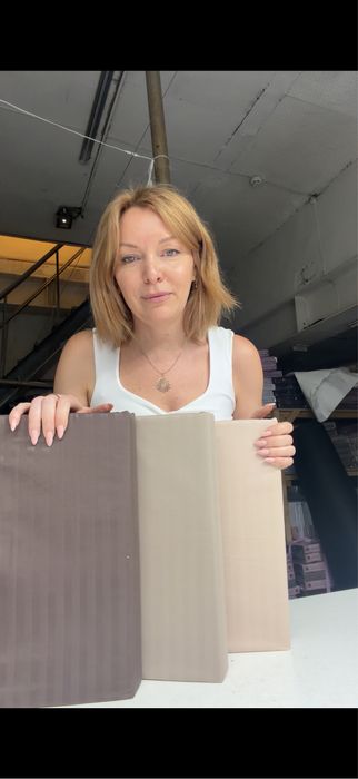 Постільна білизна однотонна страйп-сатин наволочки 50х70 постіль постільне