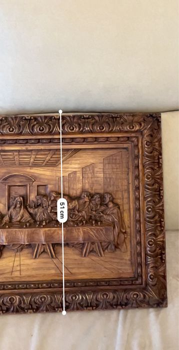 Ultima ceia em madeira entalhada