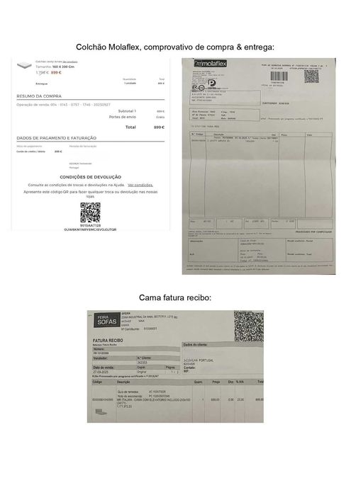 Cama Casal 200x160 + Colchão Molaflex Levity Airvex (Como Novo)