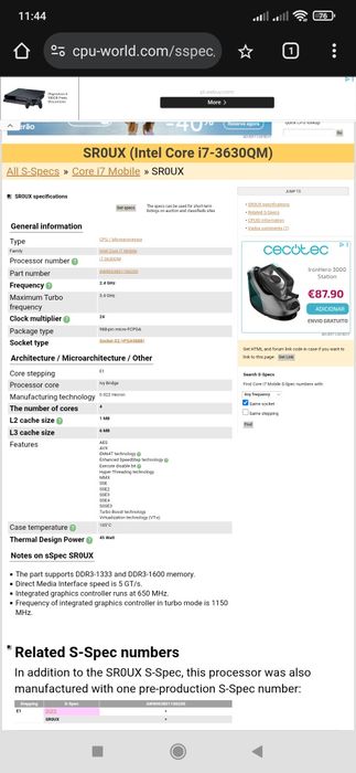 Intel(R) Core(TM) i7-3630QM processador