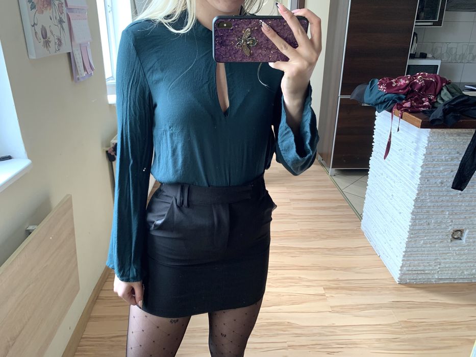 Koszula butelkowa zielen H&M s