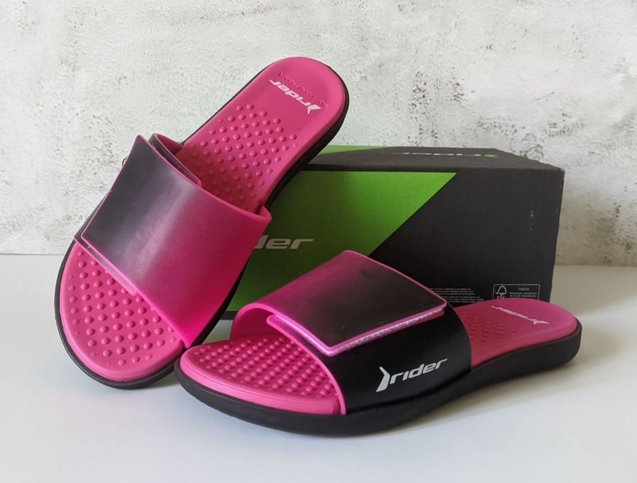 Шльопанці Rider Pool Slide black/pink оригінальні жіночі сланці райдер