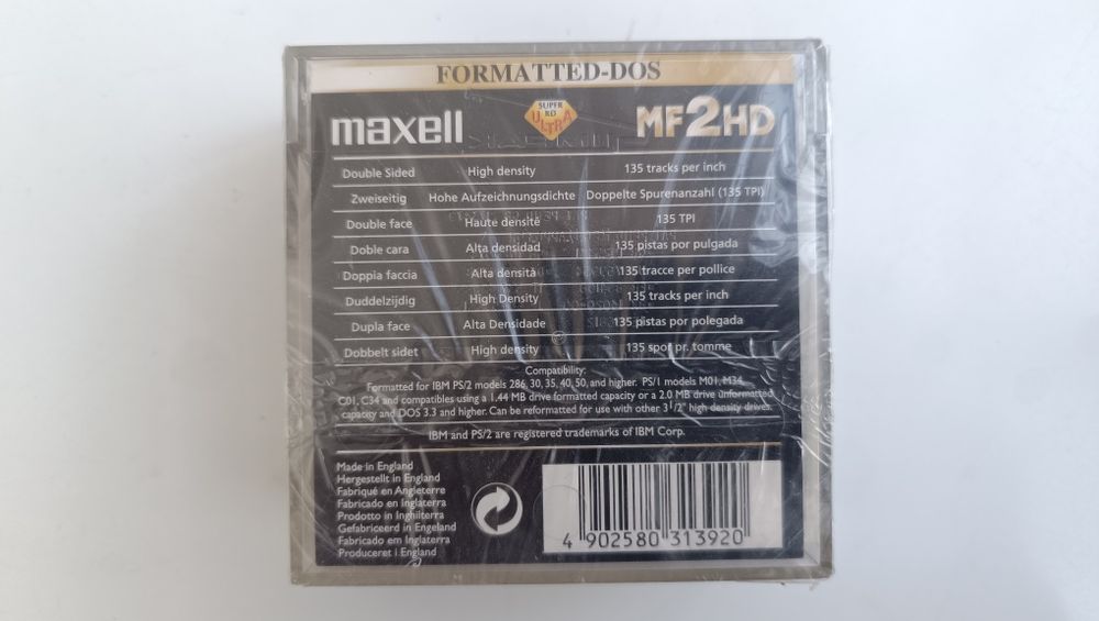 Caixa de Disquetes Maxell MF2HD 3.5" - 1.44MB - Pack com 10 Unidades -